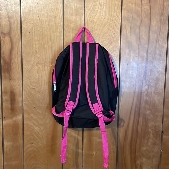 •JOJO SIWA• BLACK/PINK LARGE POCKET BACKPACK/BOOKBAG EUC - Picture 5 of 11